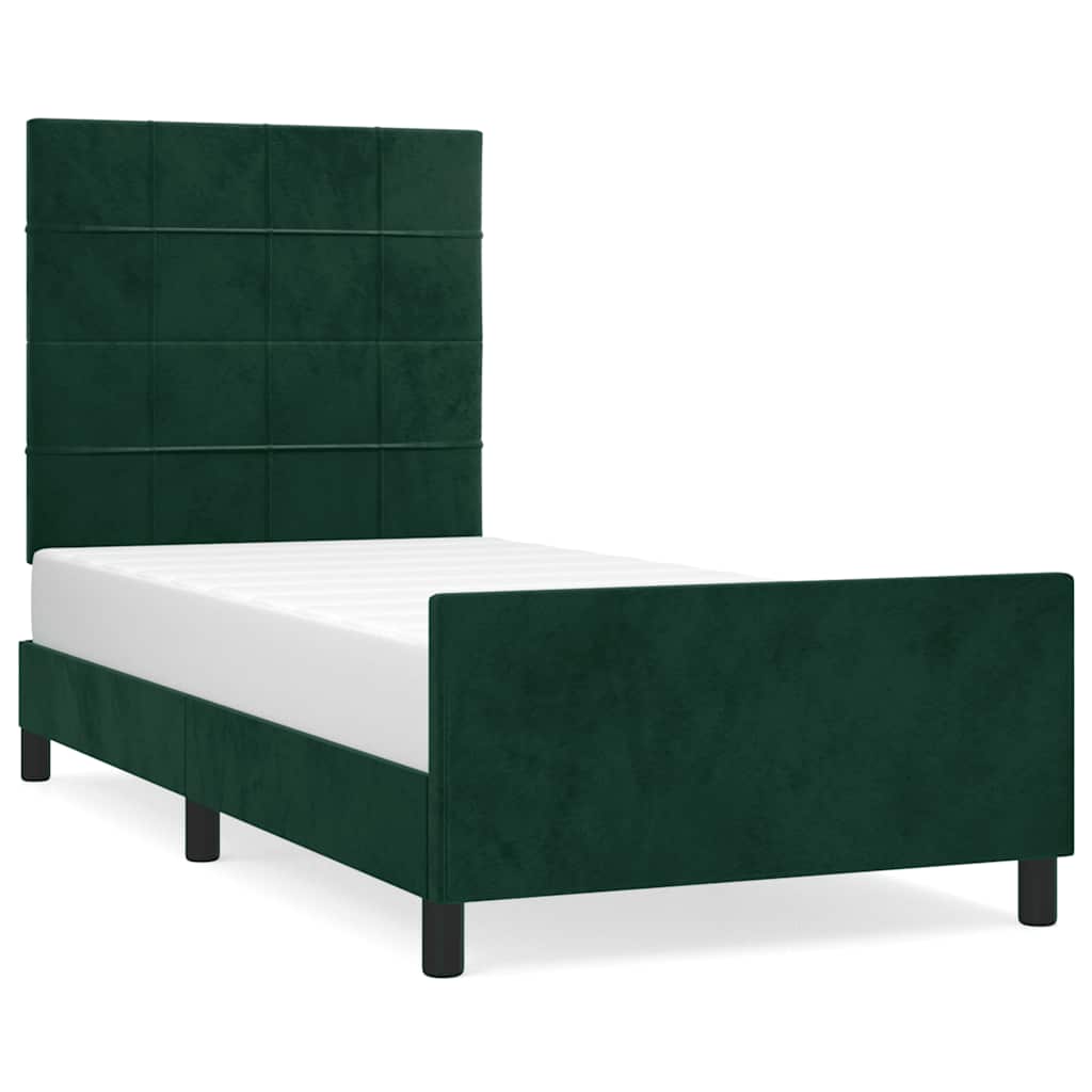 Bettgestell ohne Matratze Dunkelgrün 120x200 cm Samt