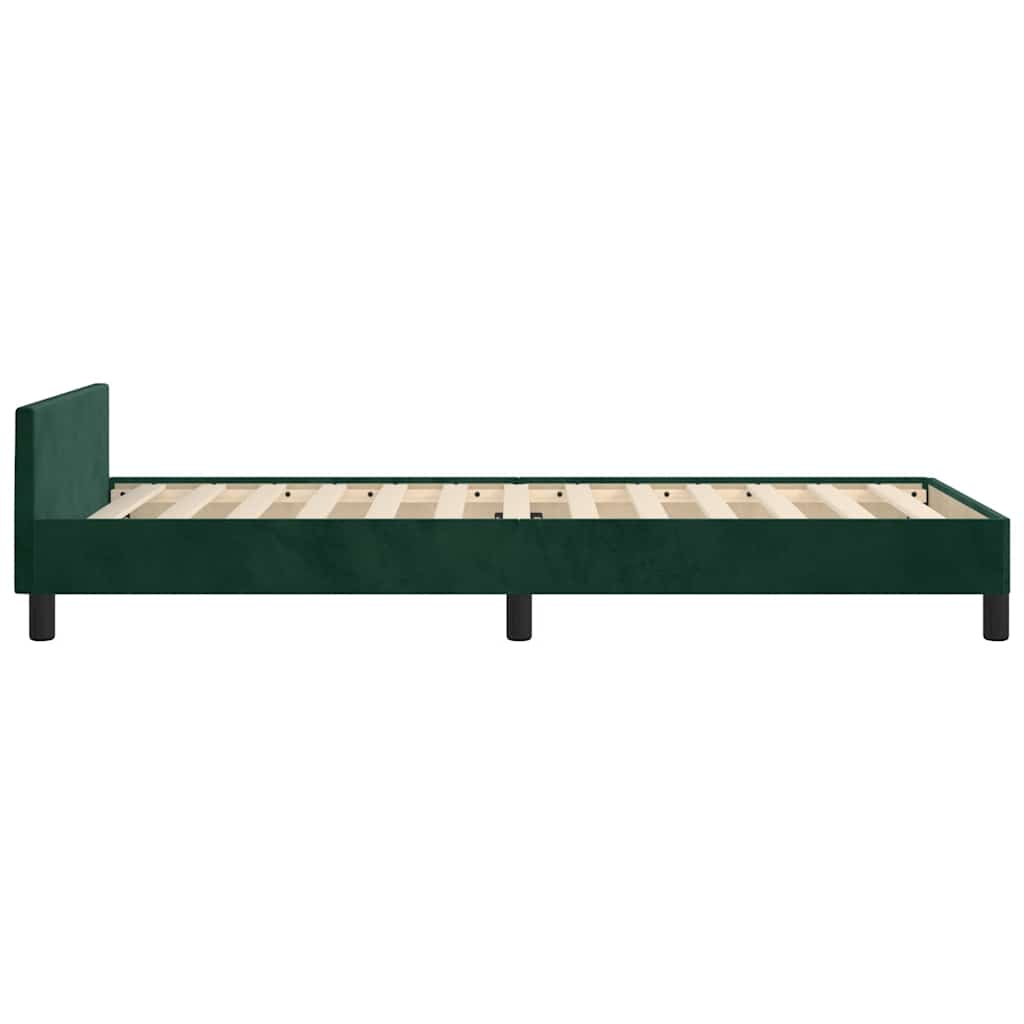 Bettgestell ohne Matratze Dunkelgrün 120x200 cm Samt