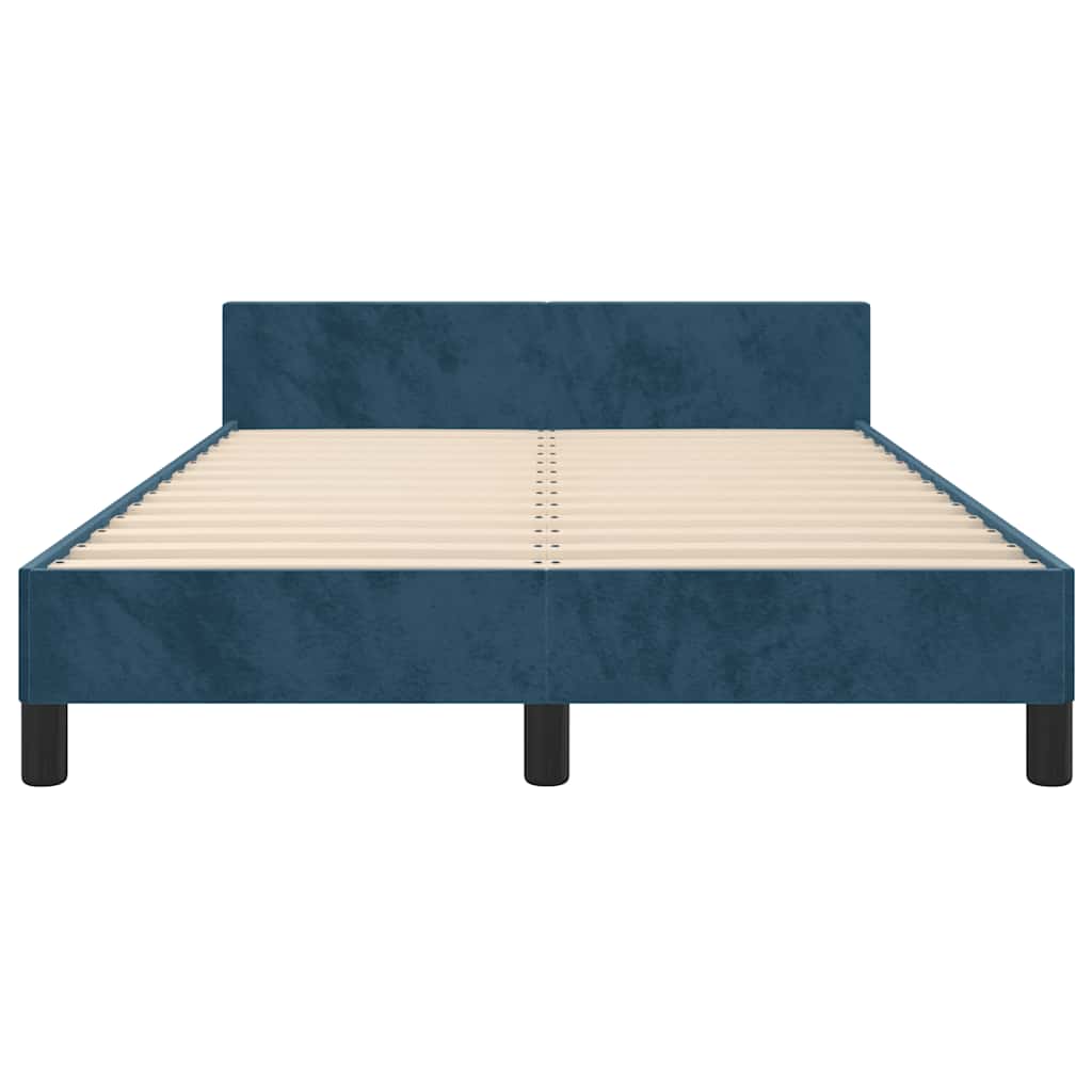 Bettgestell ohne Matratze Dunkelblau 120x200 cm Samt