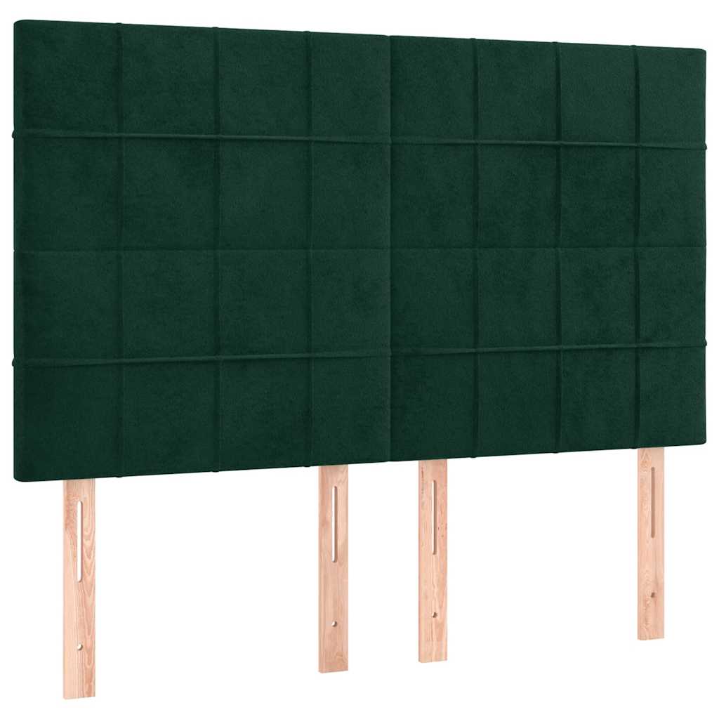 Bettgestell ohne Matratze Dunkelgrün 140x190 cm Samt