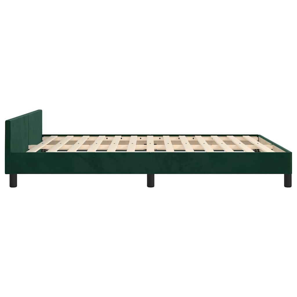 Bettgestell ohne Matratze Dunkelgrün 140x190 cm Samt