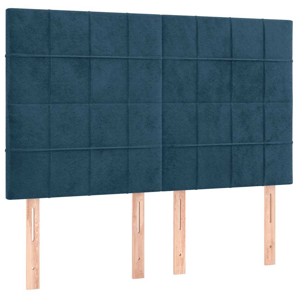 Bettgestell ohne Matratze Dunkelblau 140x190 cm Samt