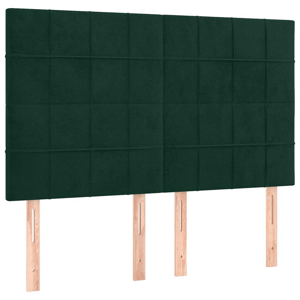 Bettgestell ohne Matratze Dunkelgrün 140x200 cm Samt