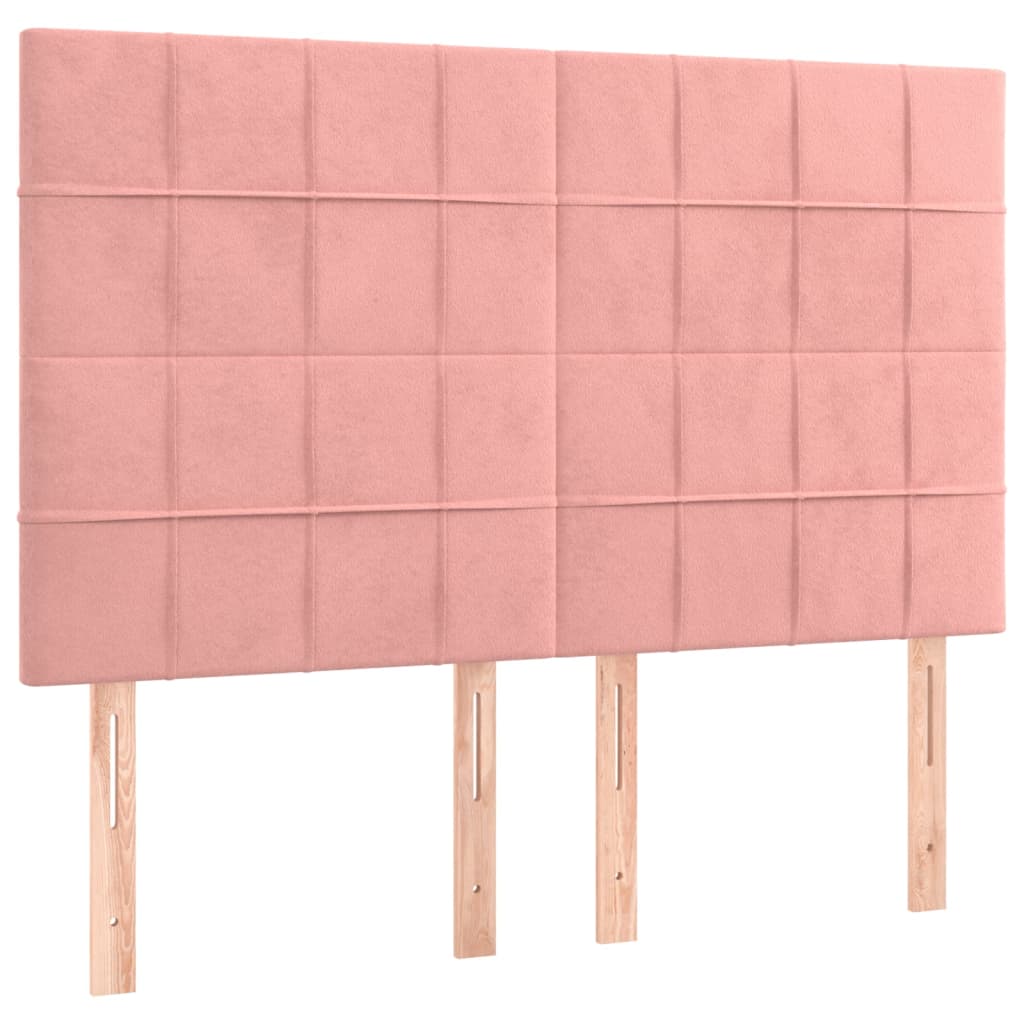 Bettgestell mit Kopfteil Rosa 140x200 cm Samt
