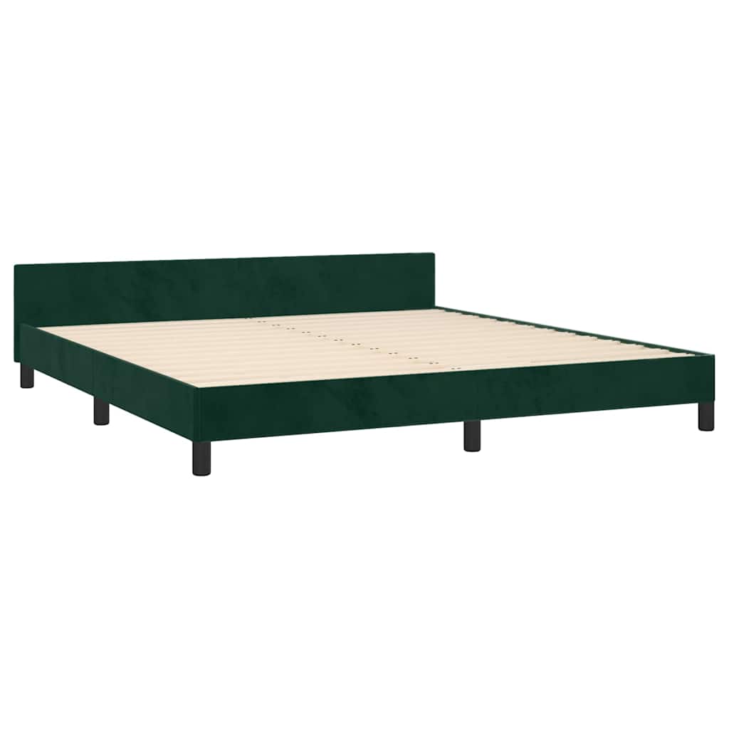 Bettgestell ohne Matratze Dunkelgrün 160x200 cm Samt