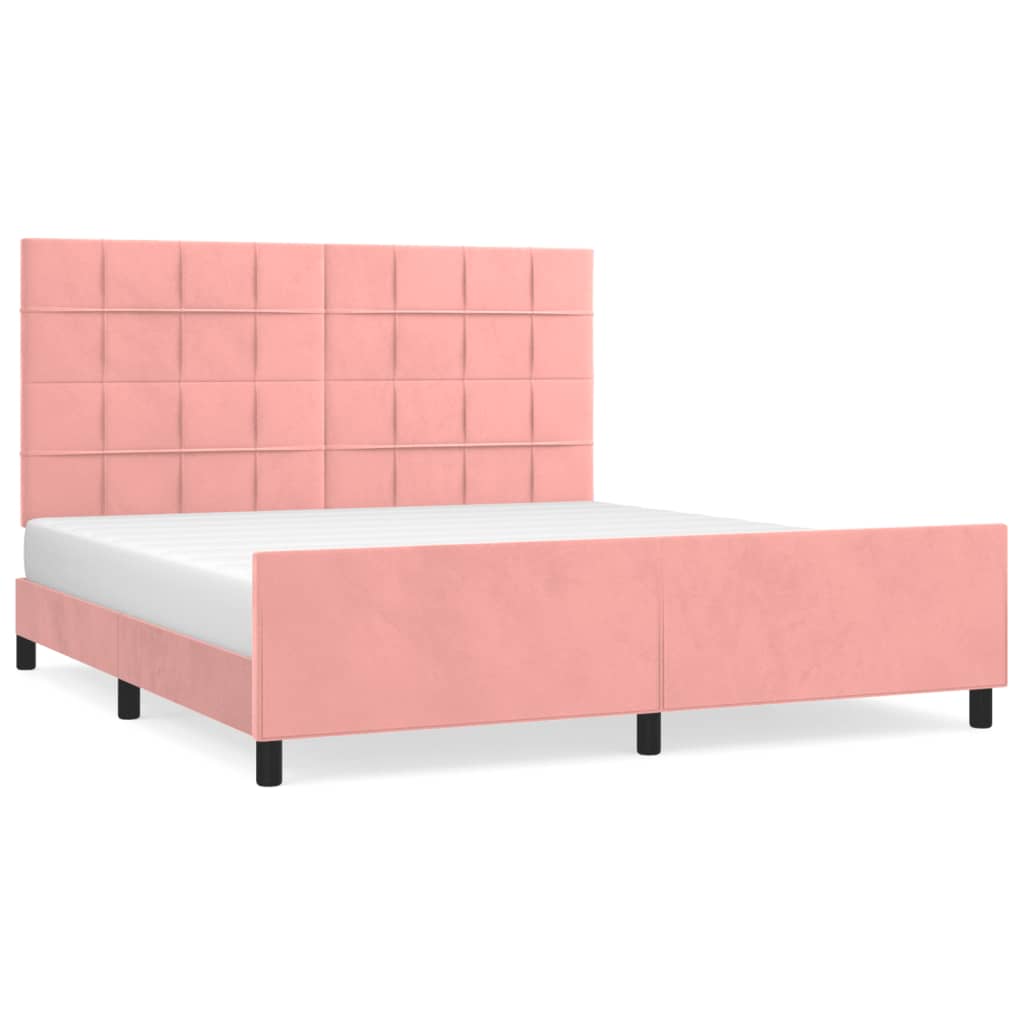 Bettgestell mit Kopfteil Rosa 180x200 cm Samt