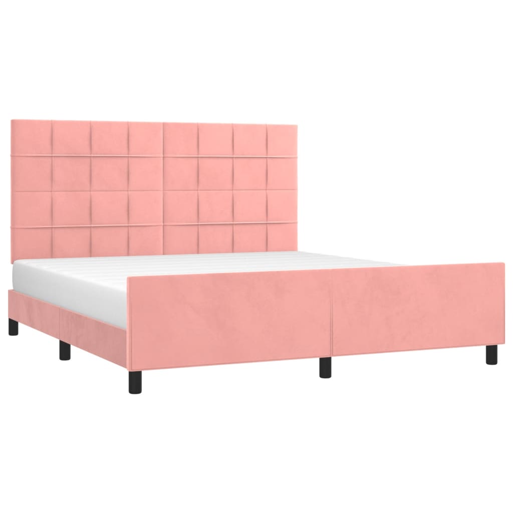 Bettgestell mit Kopfteil Rosa 180x200 cm Samt