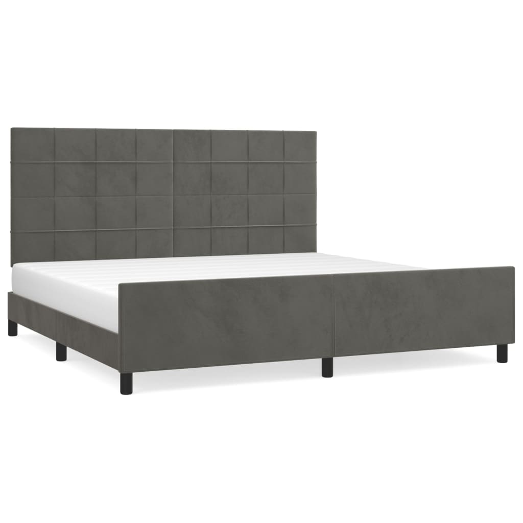 Bettgestell ohne Matratze Dunkelgrau 200x200 cm Samt