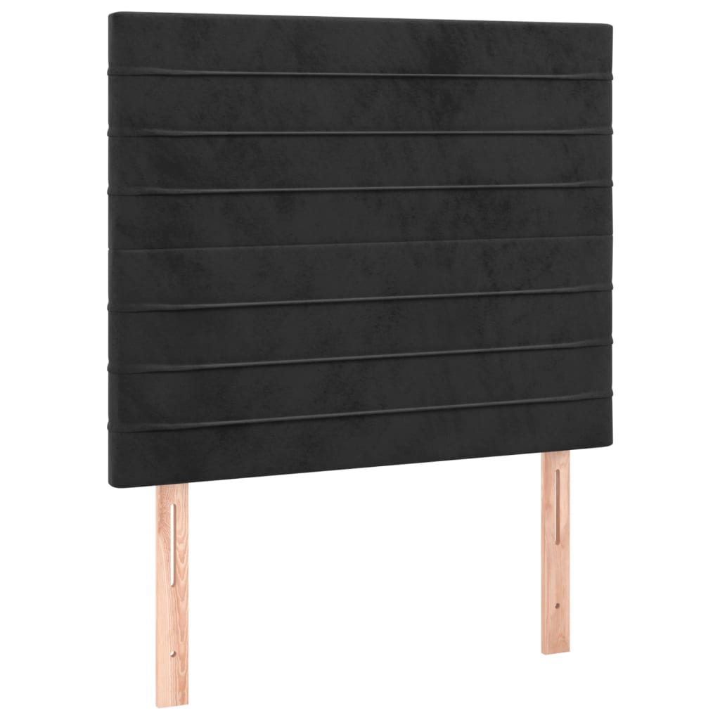 Bettgestell mit Kopfteil Schwarz 80x200 cm Samt