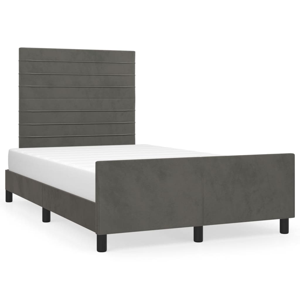 Bettgestell ohne Matratze Dunkelgrau 120x200 cm Samt