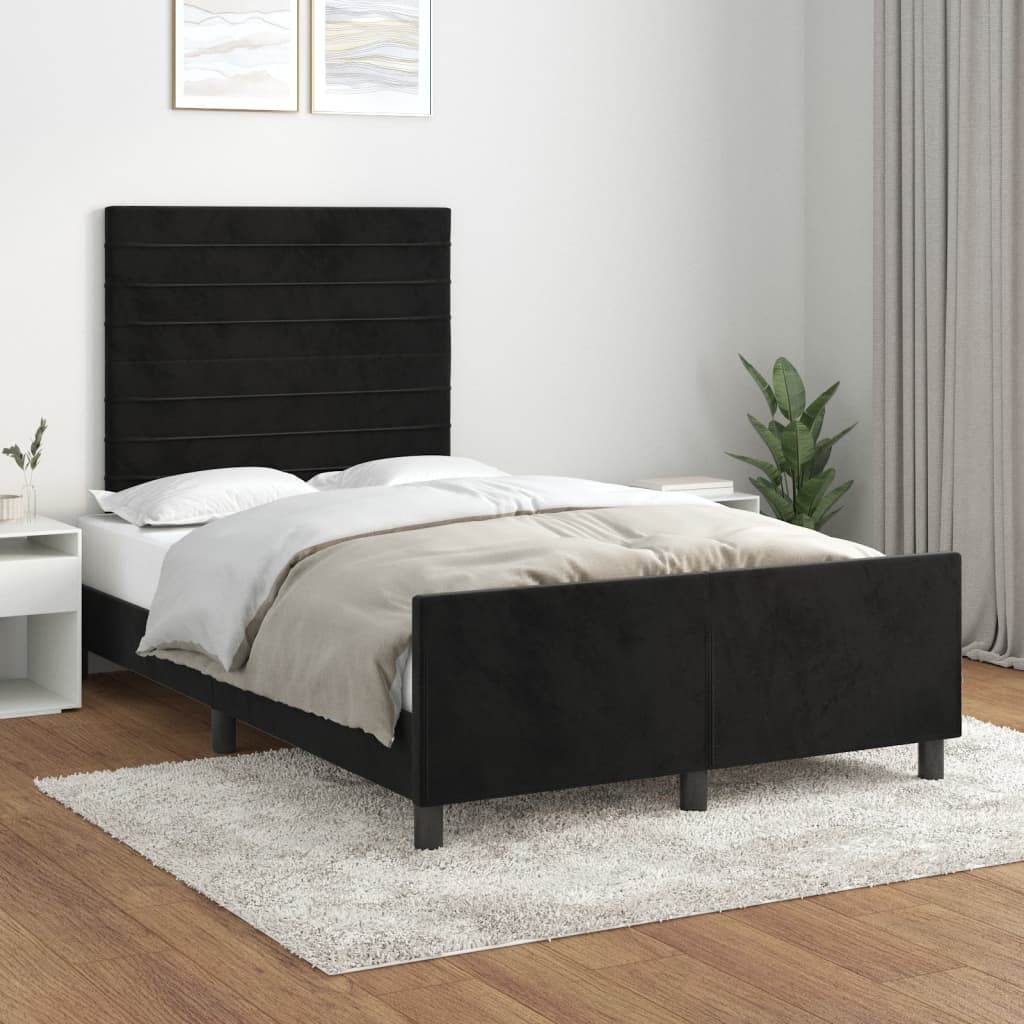 Bettgestell ohne Matratze Schwarz 120x200 cm Samt