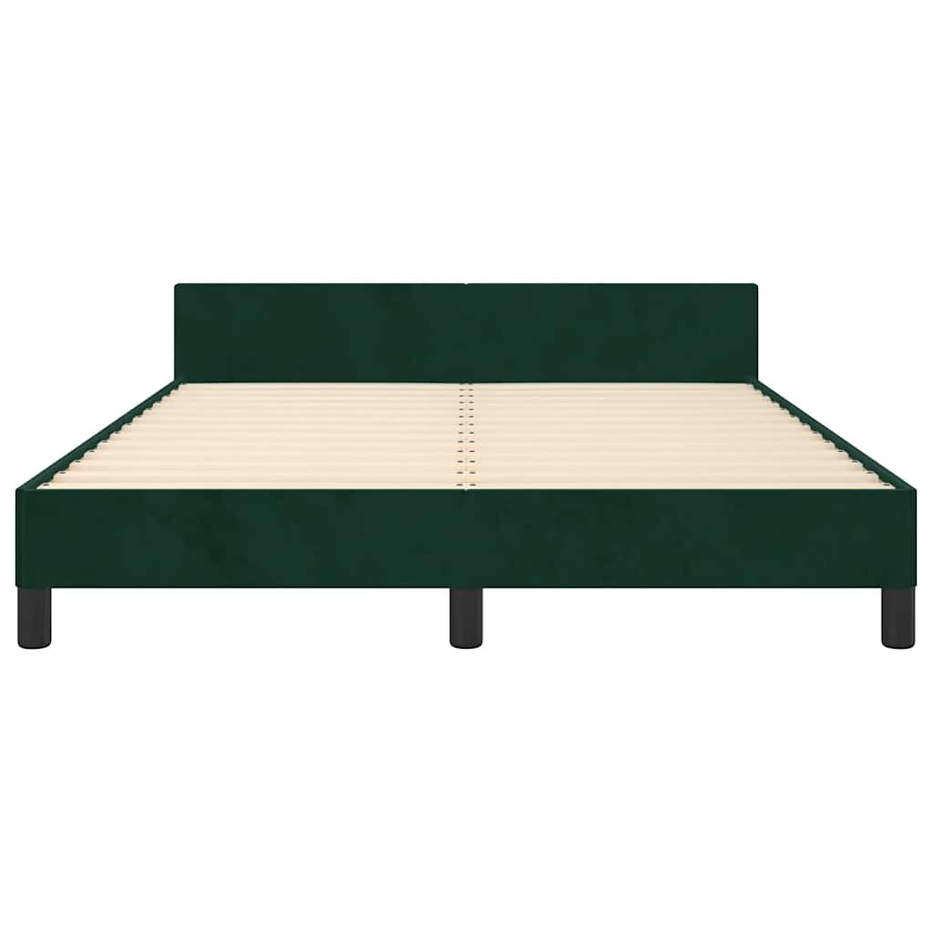 Bettgestell ohne Matratze Dunkelgrün 140x190 cm Samt