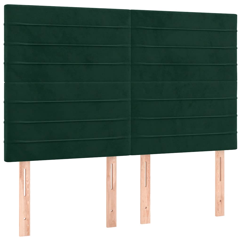 Bettgestell ohne Matratze Dunkelgrün 140x190 cm Samt