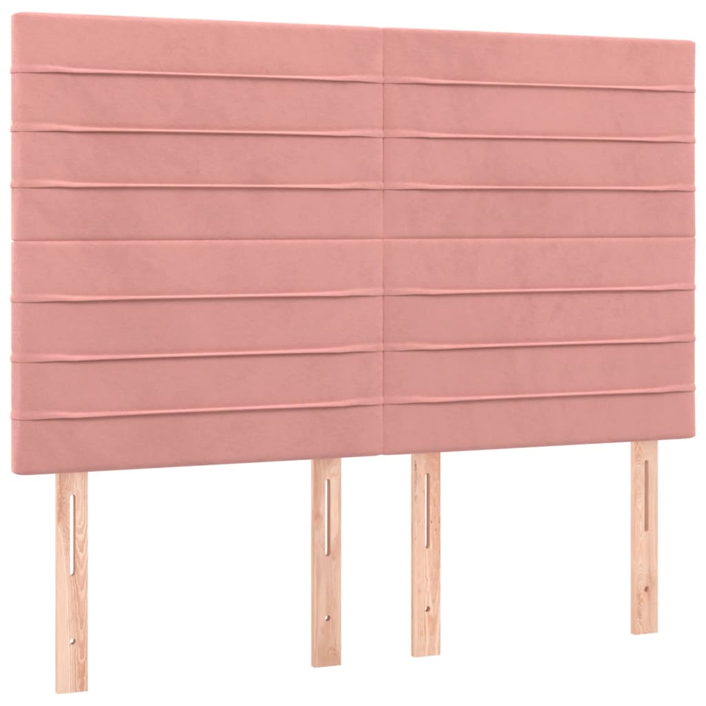 Bettgestell mit Kopfteil Rosa 140x190 cm Samt
