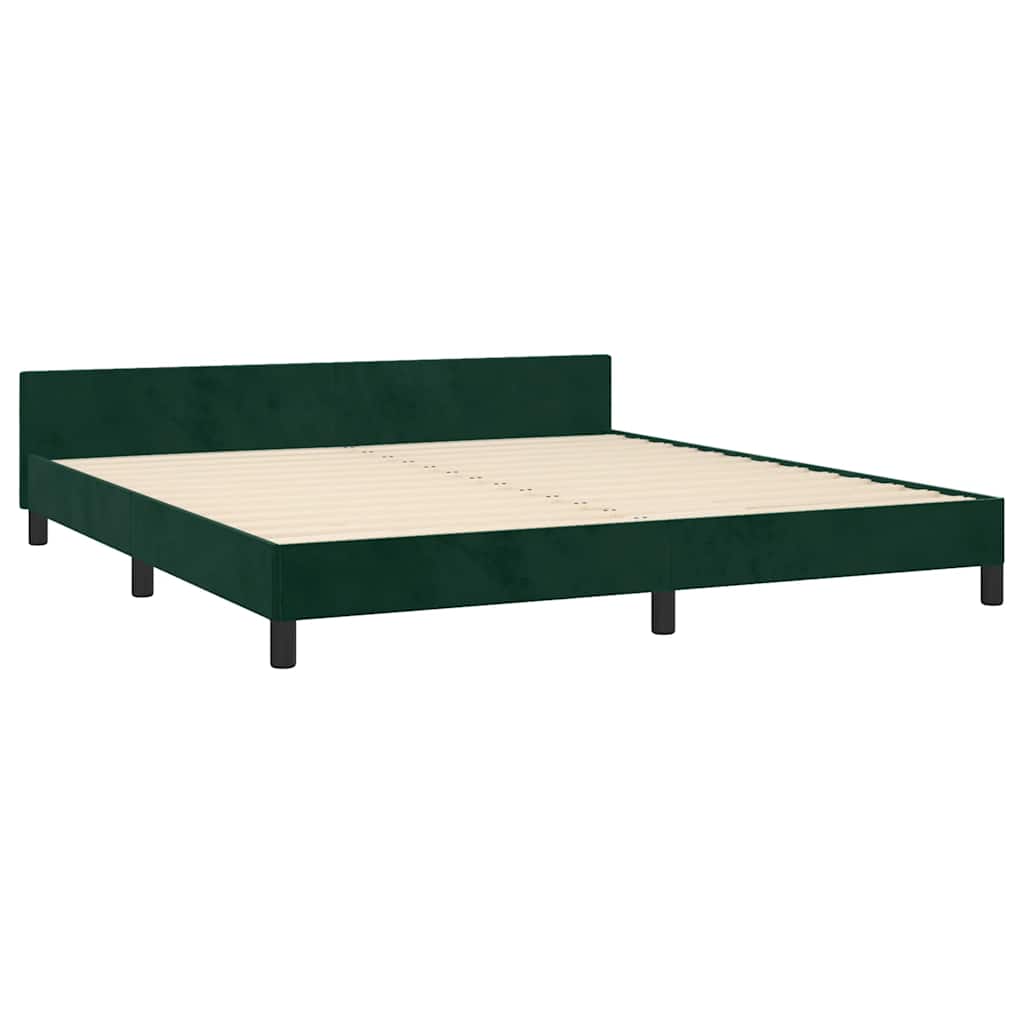 Bettgestell ohne Matratze Dunkelgrün 160x200 cm Samt