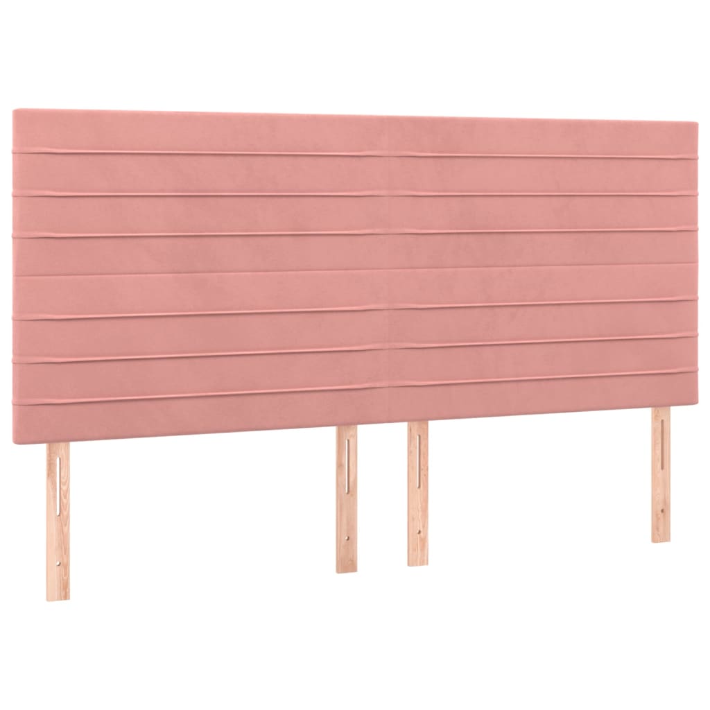 Bettgestell mit Kopfteil Rosa 200x200 cm Samt