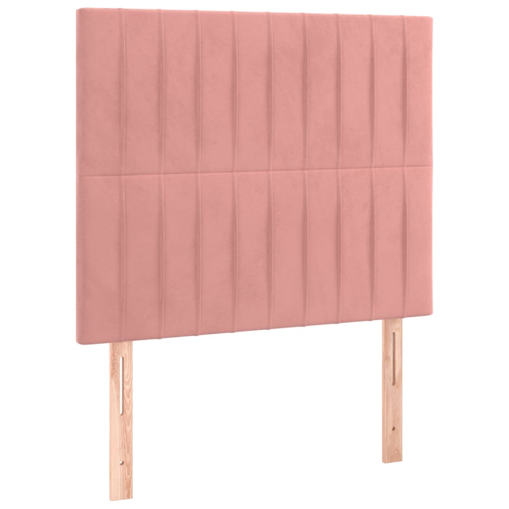 Bettgestell mit Kopfteil Rosa 100x200 cm Samt