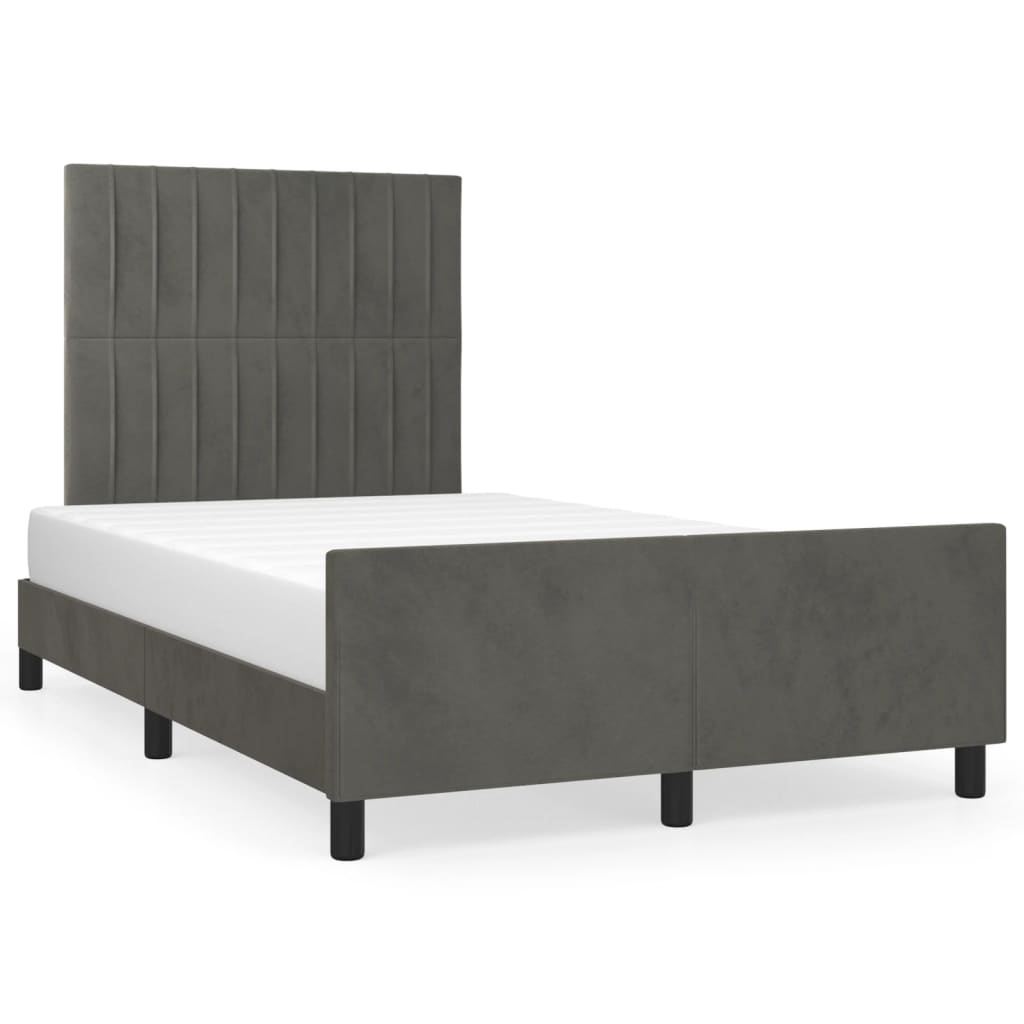 Bettgestell ohne Matratze Dunkelgrau 120x200 cm Samt
