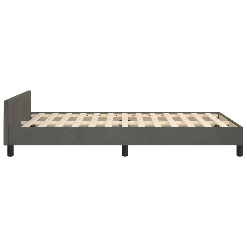 Bettgestell ohne Matratze Dunkelgrau 120x200 cm Samt