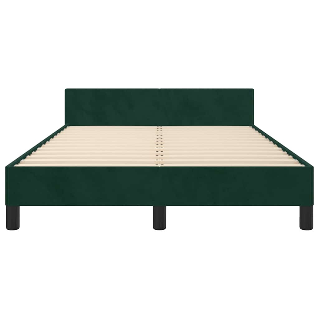 Bettgestell ohne Matratze Dunkelgrün 120x200 cm Samt