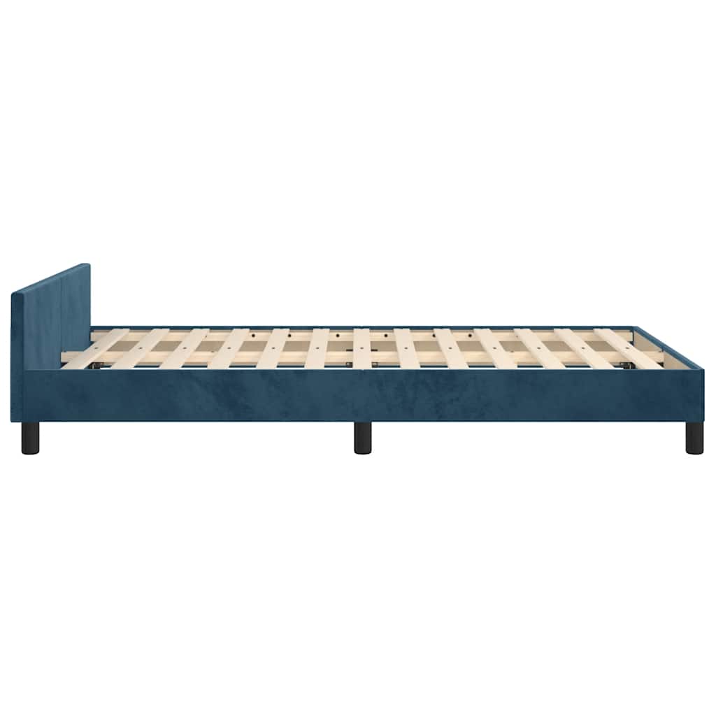 Bettgestell ohne Matratze Dunkelblau 120x200 cm Samt