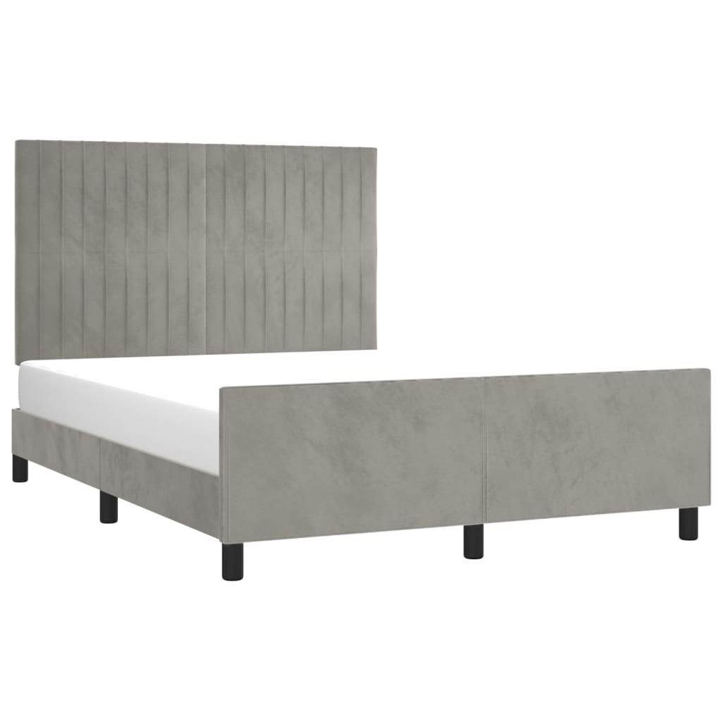 Bettgestell ohne Matratze Hellgrau 140x190 cm Samt