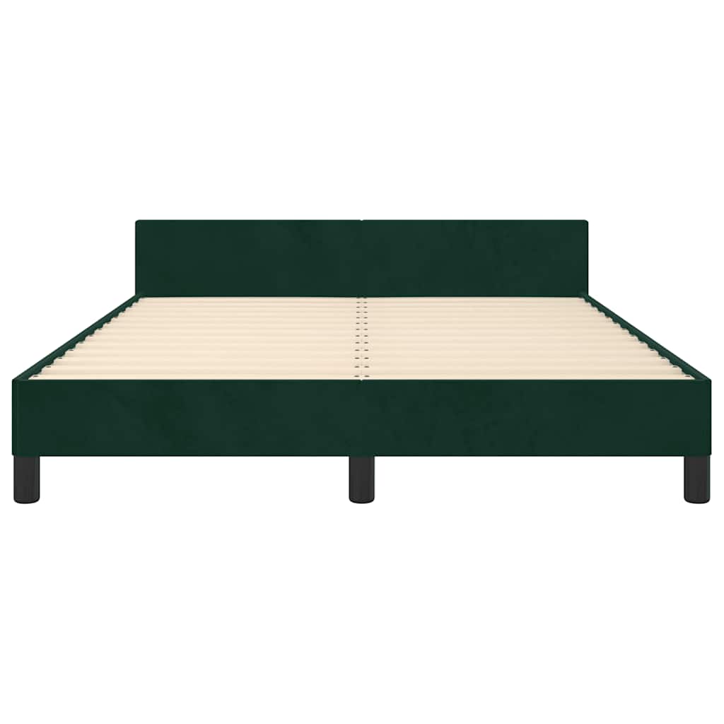 Bettgestell ohne Matratze Dunkelgrün 140x190 cm Samt