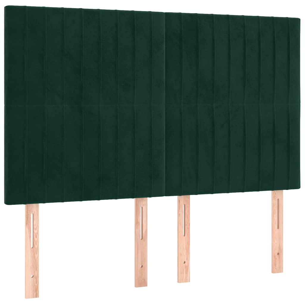 Bettgestell ohne Matratze Dunkelgrün 140x190 cm Samt