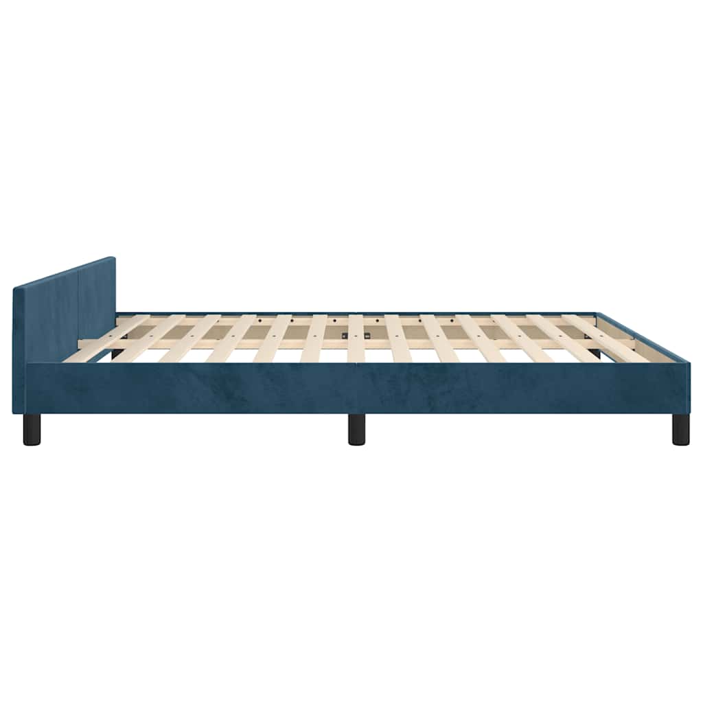 Bettgestell mit Kopfteil Dunkelblau 180x200 cm Samt