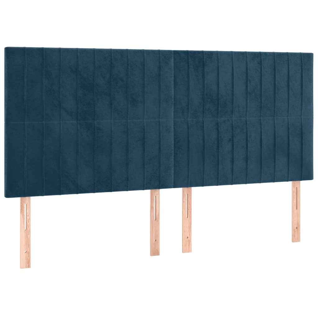 Bettgestell mit Kopfteil Dunkelblau 180x200 cm Samt