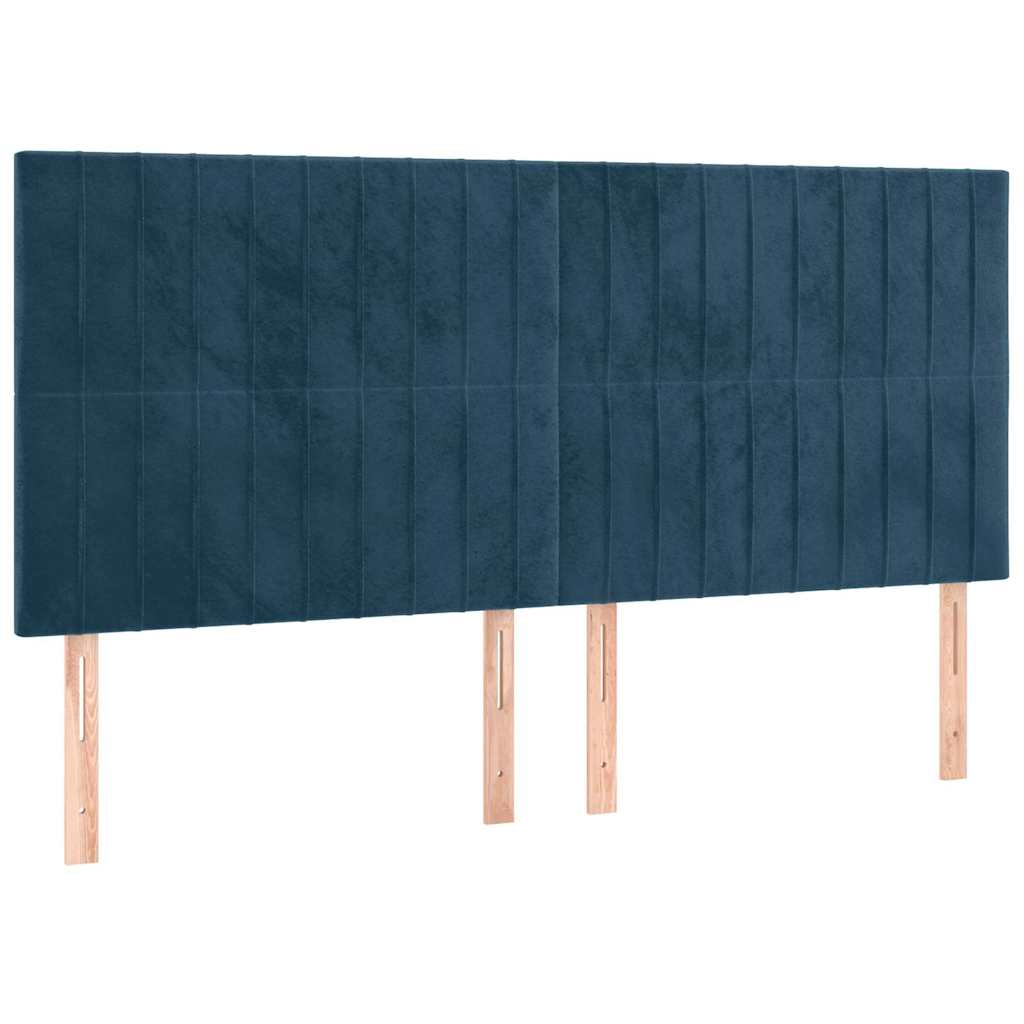 Bettgestell ohne Matratze Dunkelblau 200x200 cm Samt