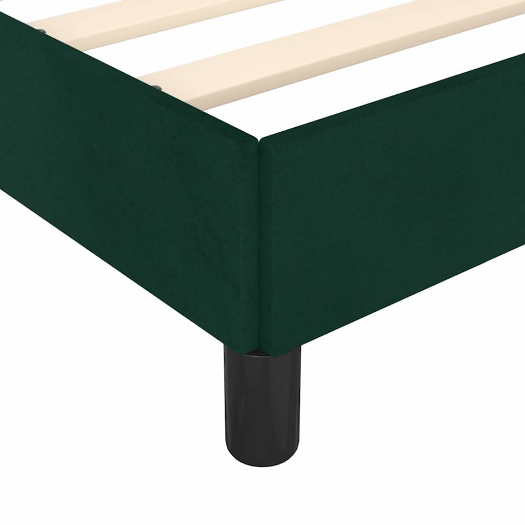 Bettgestell ohne Matratze Dunkelgrün 90x200 cm Samt