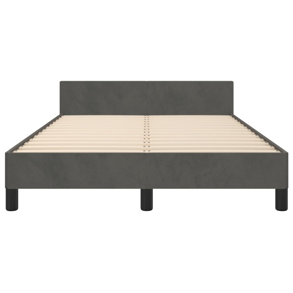 Bettgestell ohne Matratze Dunkelgrau 120x200 cm Samt