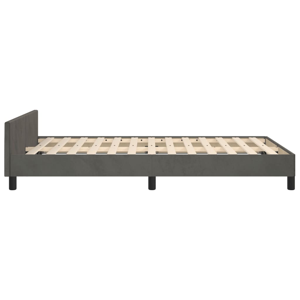 Bettgestell ohne Matratze Dunkelgrau 120x200 cm Samt