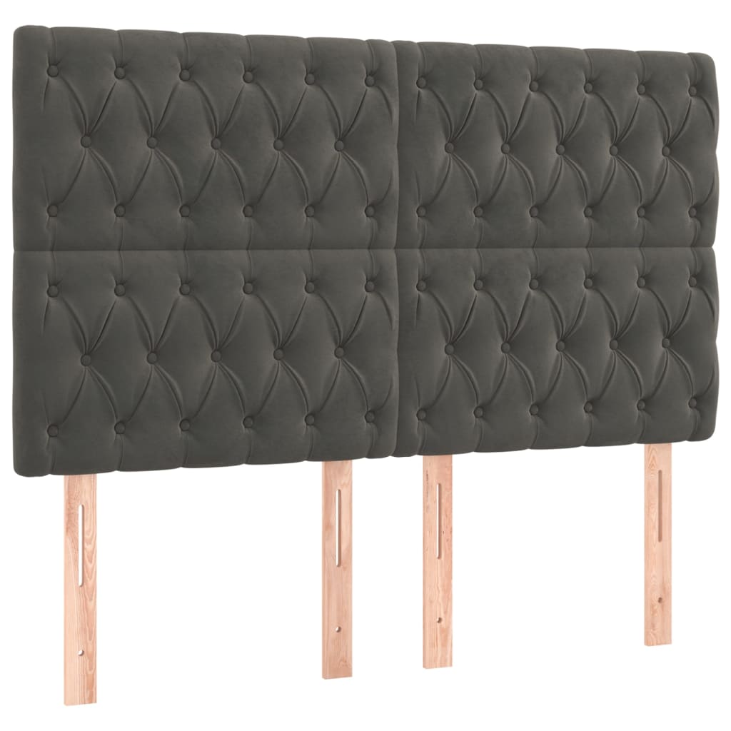 Bettgestell ohne Matratze Dunkelgrau 140x190 cm Samt