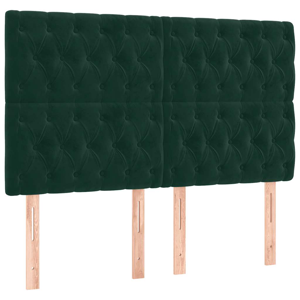 Bettgestell ohne Matratze Dunkelgrün 140x190 cm Samt