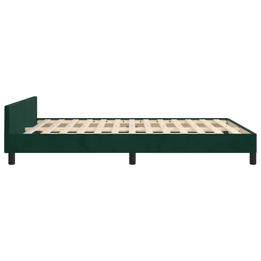 Bettgestell ohne Matratze Dunkelgrün 140x190 cm Samt