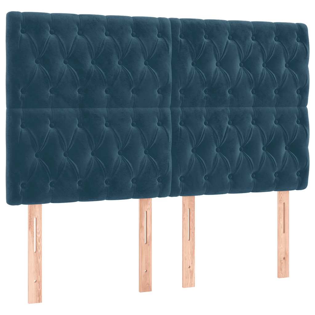 Bettgestell ohne Matratze Dunkelblau 140x200 cm Samt