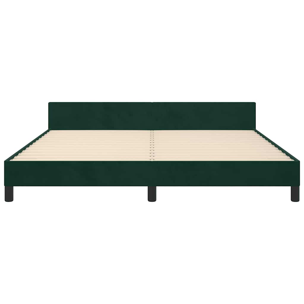 Bettgestell ohne Matratze Dunkelgrün 160x200 cm Samt