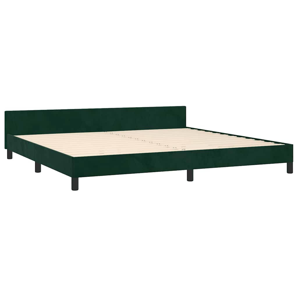 Bettgestell ohne Matratze Dunkelgrün 200x200 cm Samt