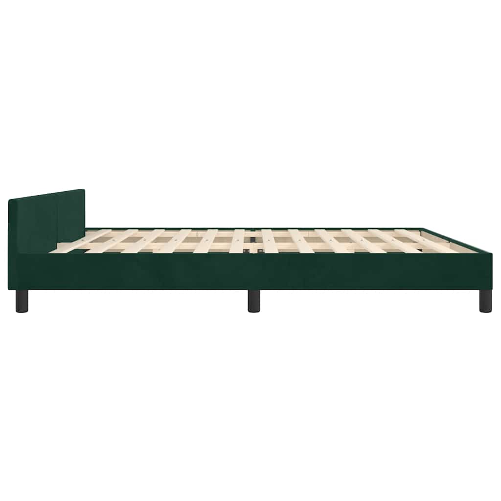 Bettgestell ohne Matratze Dunkelgrün 200x200 cm Samt