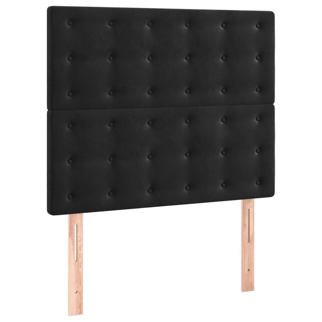 Bettgestell mit Kopfteil Schwarz 90x190 cm Samt