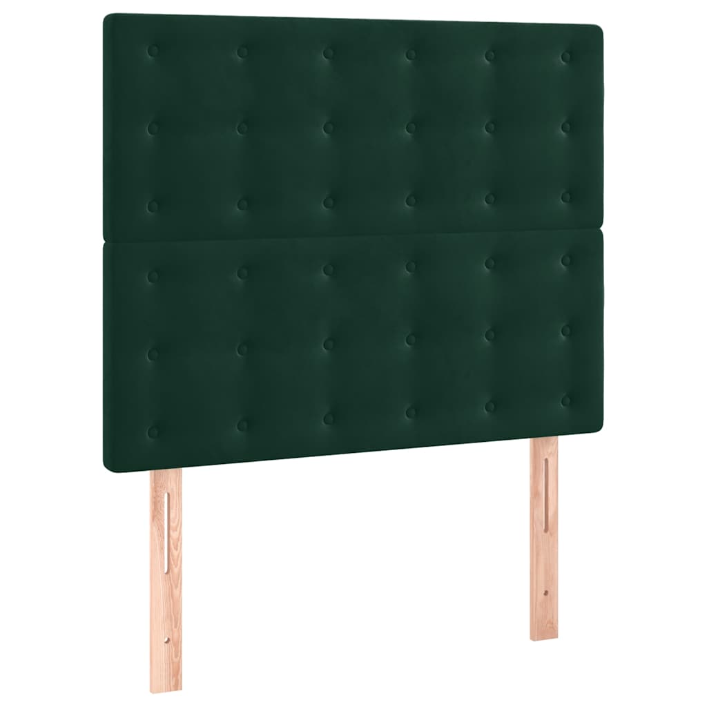 Bettgestell ohne Matratze Dunkelgrün 90x190 cm Samt