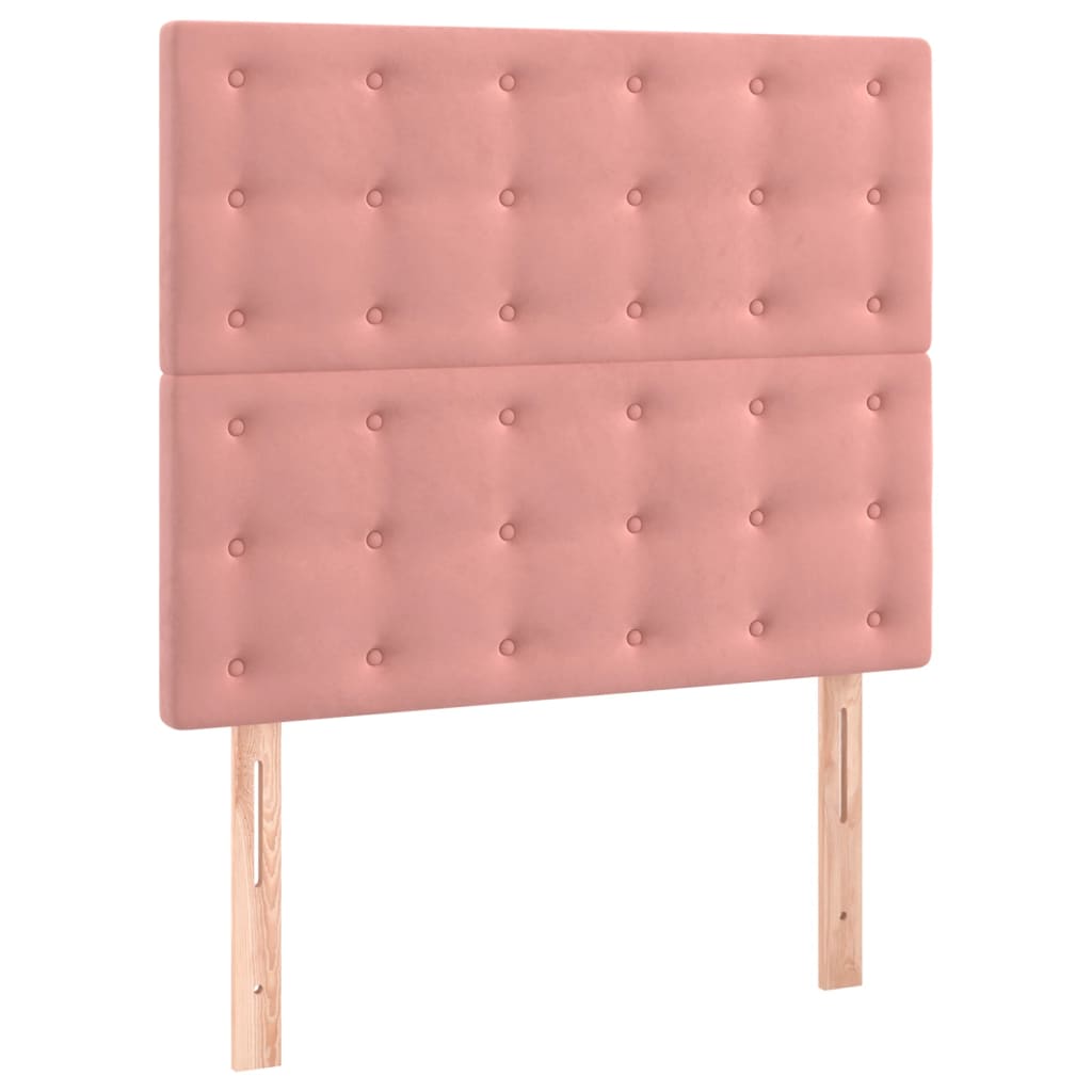 Bettgestell mit Kopfteil Rosa 90x190 cm Samt