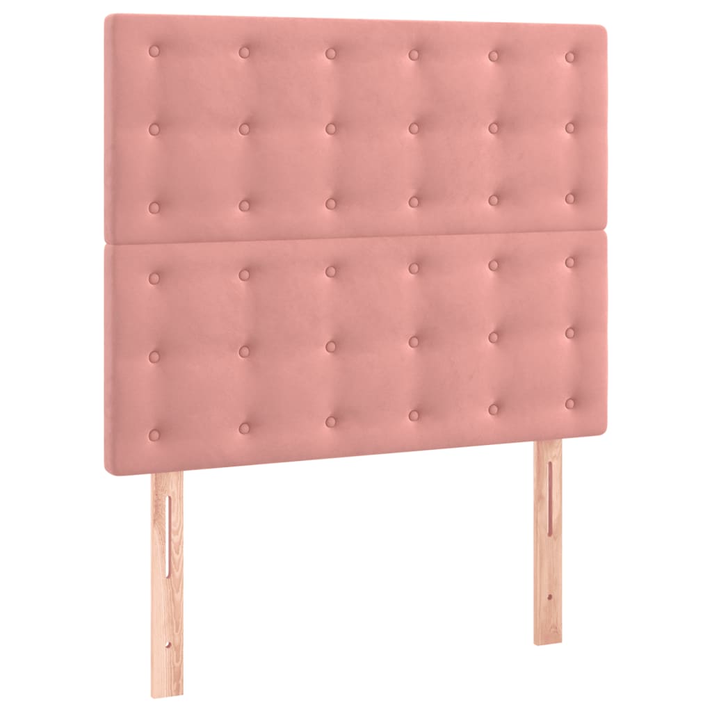 Bettgestell mit Kopfteil Rosa 90x200 cm Samt