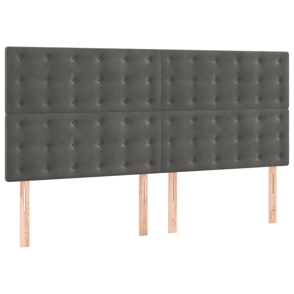 Bettgestell ohne Matratze Dunkelgrau 140x190 cm Samt