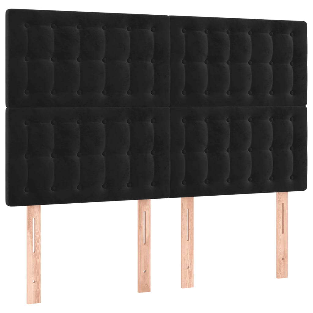 Bettgestell ohne Matratze Schwarz 140x190 cm Samt