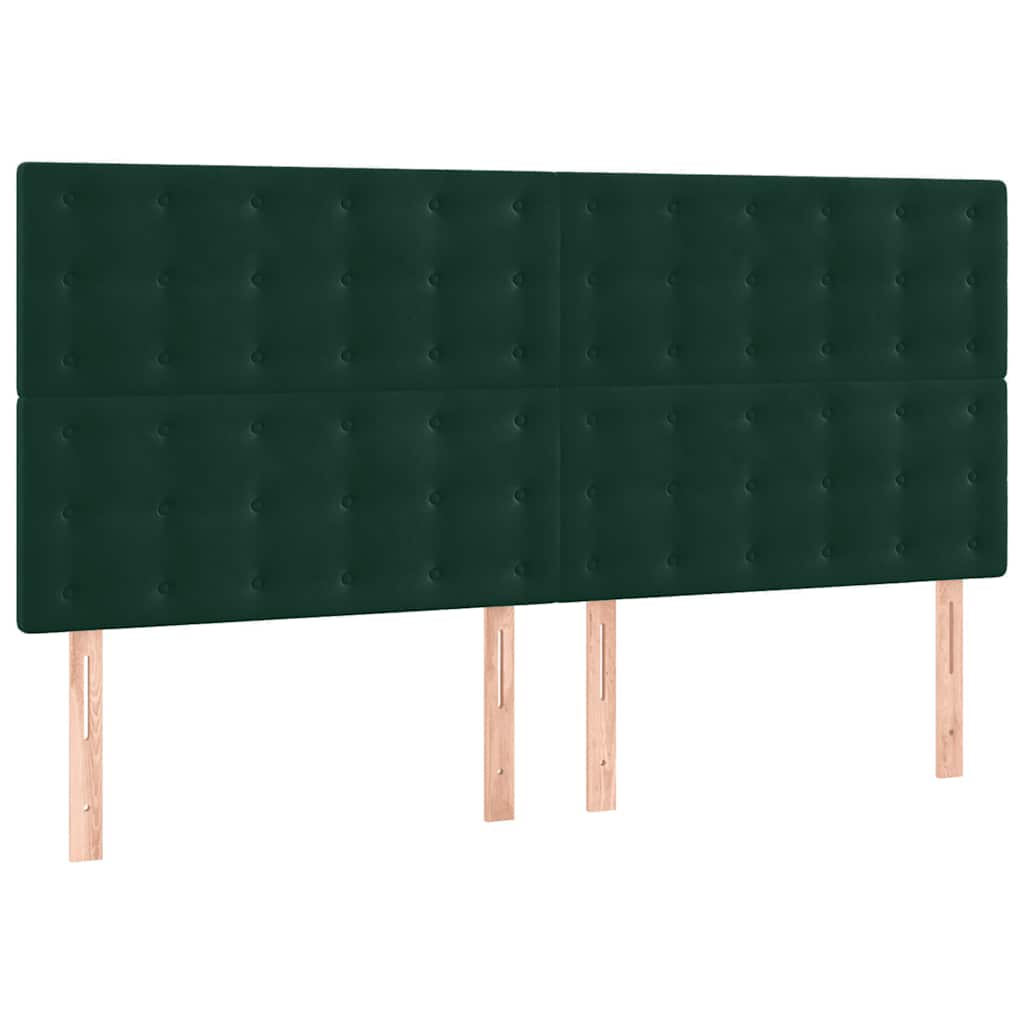 Bettgestell ohne Matratze Dunkelgrün 140x190 cm Samt