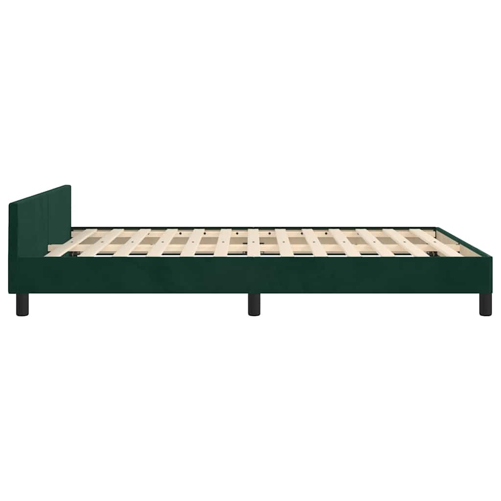 Bettgestell ohne Matratze Dunkelgrün 140x190 cm Samt
