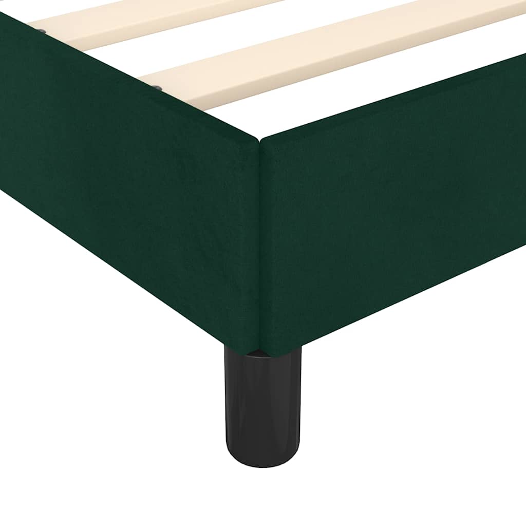 Bettgestell ohne Matratze Dunkelgrün 140x190 cm Samt